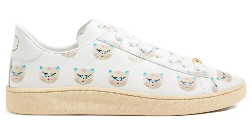 Valentino Garavani Royco sneakers van nappa kalfsleer met Le Chat De La Maison-patroon – Wit (YS0K34EAM)