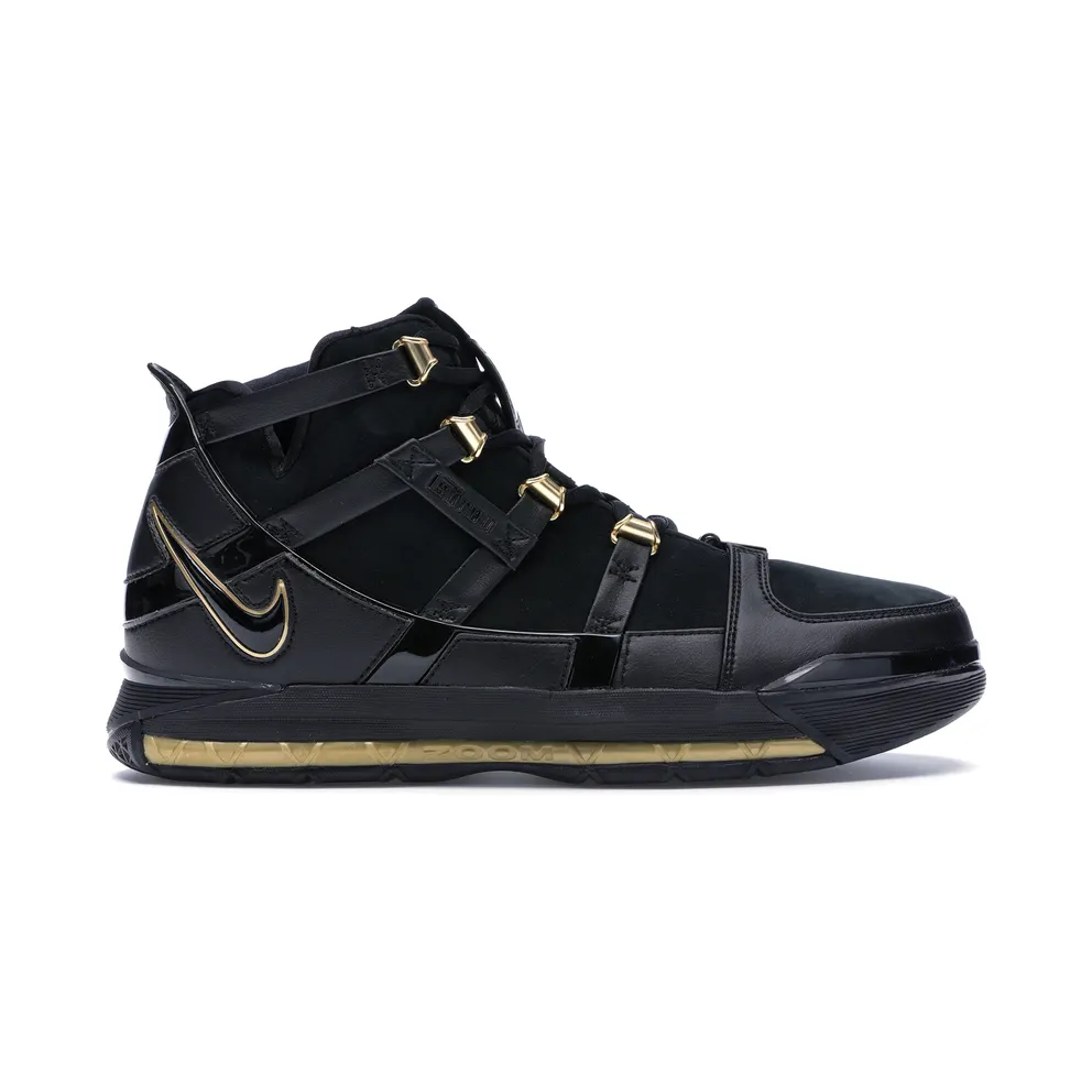Nike LeBron Zoom 3 Black Metallic Gold (312147-006)