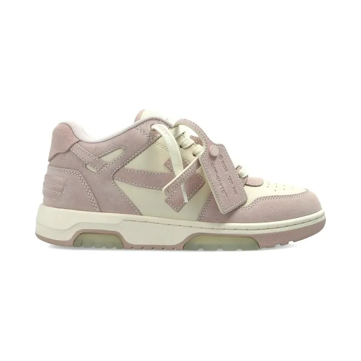 OFF-WHITE Out Of Office Low Tops Suede Panel Pink (OMIA189S26LEA0040330)