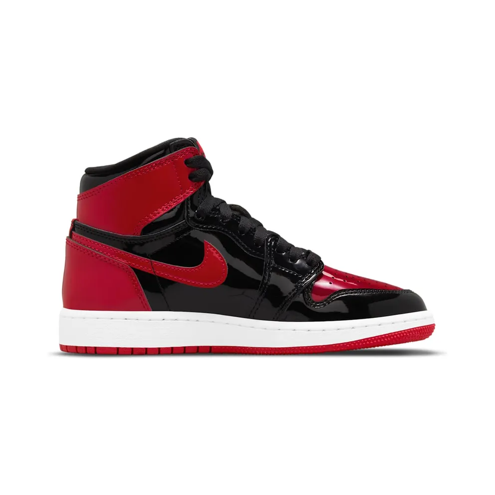 Jordan 1 Retro High OG Patent Bred (GS) – “Black / White / Varsity Red” (575441-063)