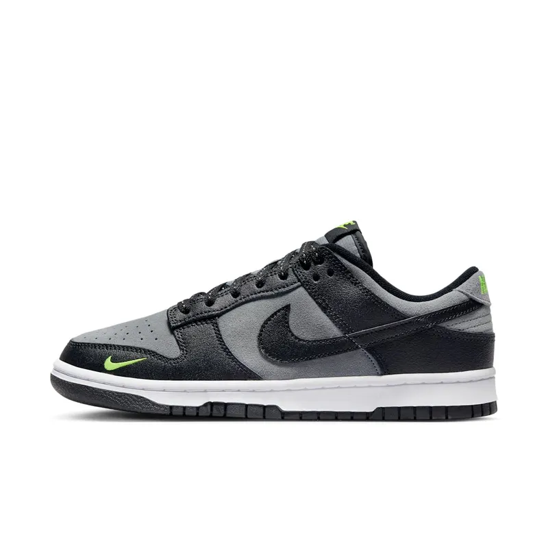Nike Dunk Low Black Cool Grey Volt Mini Swoosh (FQ2205-001)