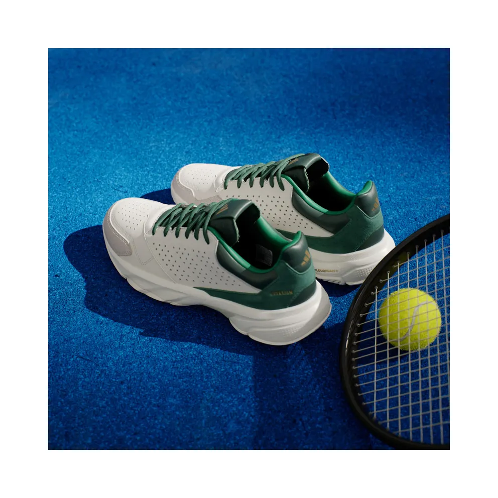 Adidas Courtjam Control 3 Premium Tennis Shoes Core White / Core White / Collegiate Green (JI4236)