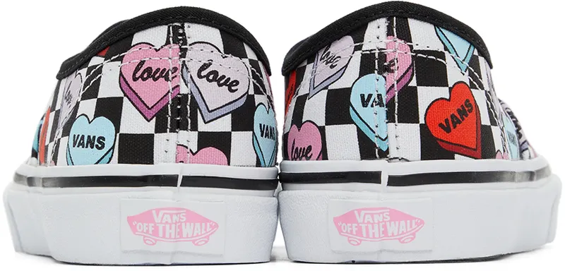 Vans Kids Black & White Candy Hearts Authentic Little Kids Sneakers (VN0A3UIVABY1)