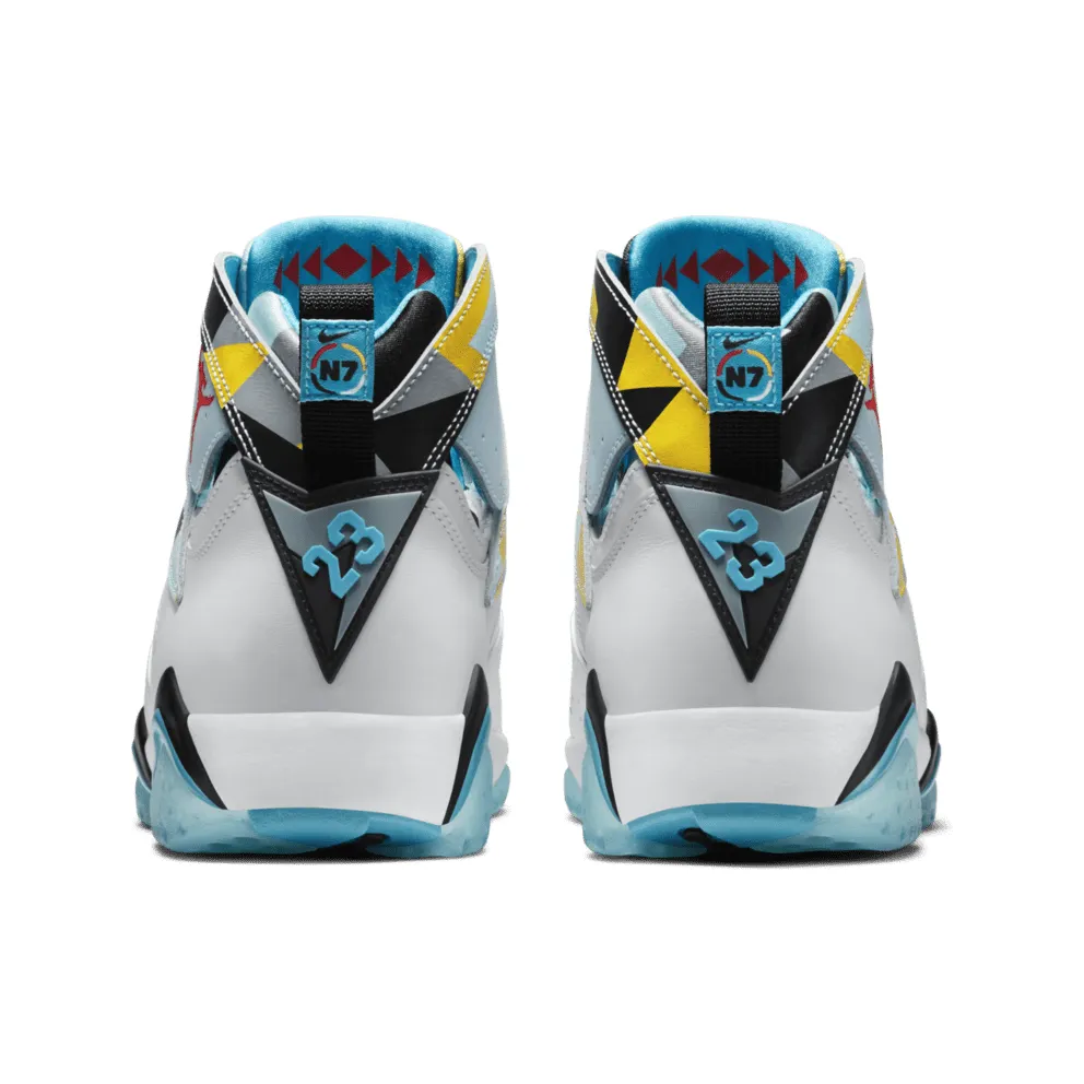 Jordan 7 Retro N7 White/Ice Cube Blue-Dark Turquoise-Black (744804-144)