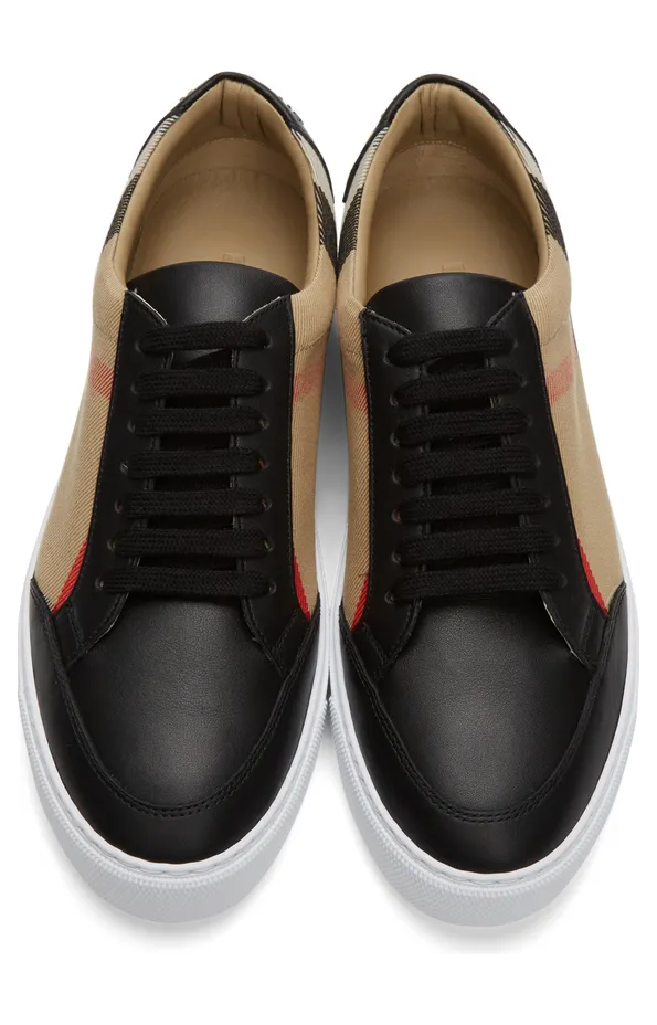 Burberry Black & Beige Salmond Sneakers (8024331) (5)