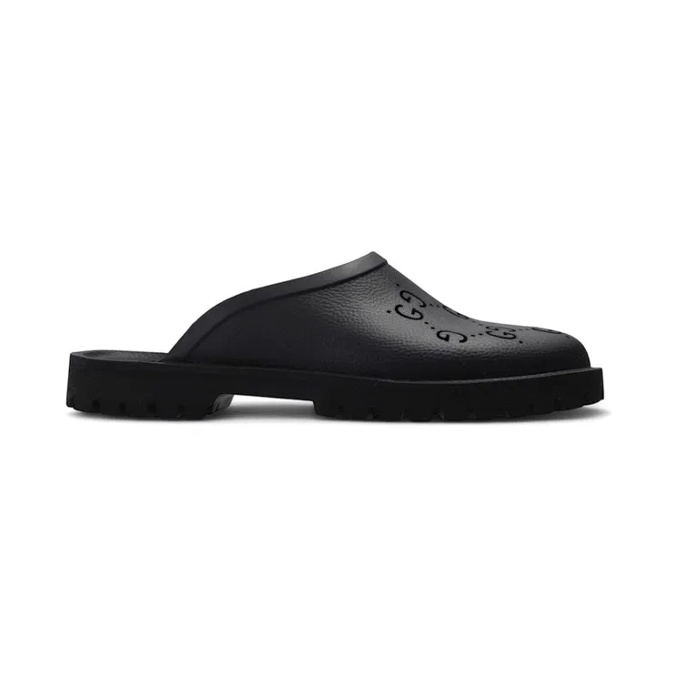 Gucci Slip-on Sandal Cut Out Monogram Black (655517 JFB00 1000)
