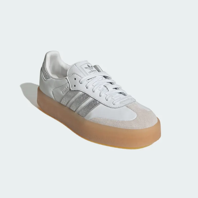 Adidas Samba “Crystal White / Silver Metallic / Gum” (IH4046)