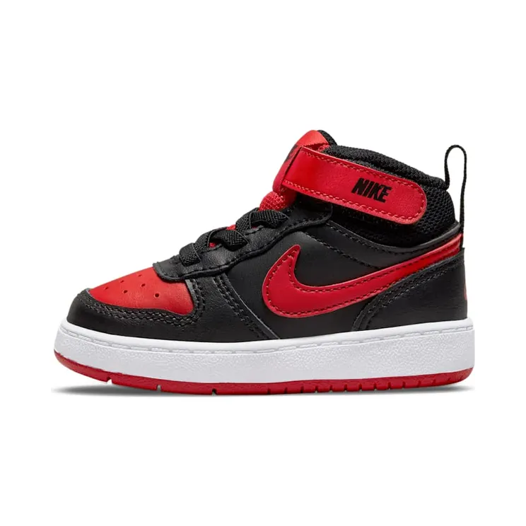 Nike Court Borough Mid 2 TD Bred “Black / White / University Red” (CD7784-003)