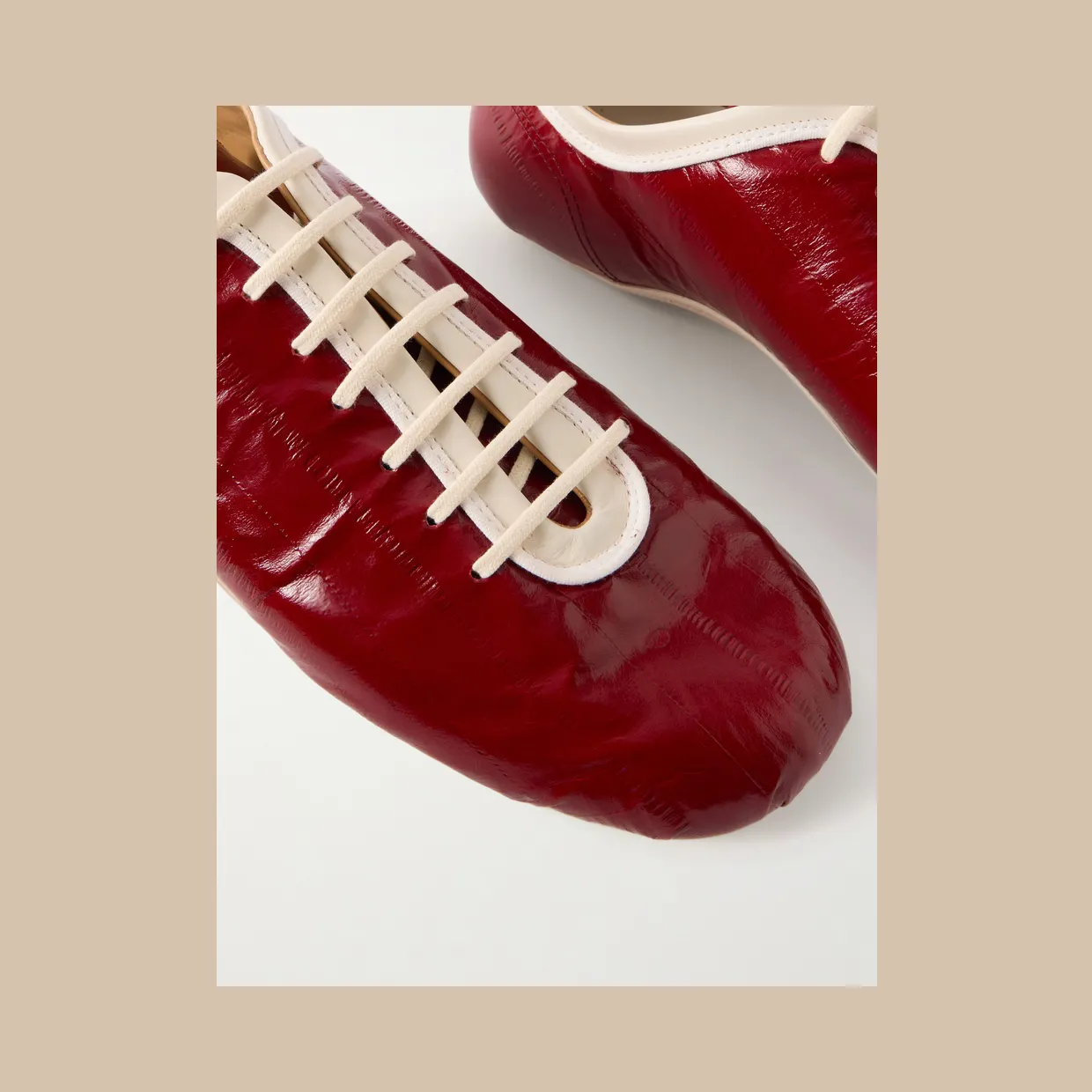 Dries Van Noten Glossed Leather Sneakers Red (262-021703-0403) (5)