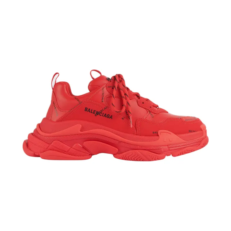 Balenciaga Triple S Allover Logo Red