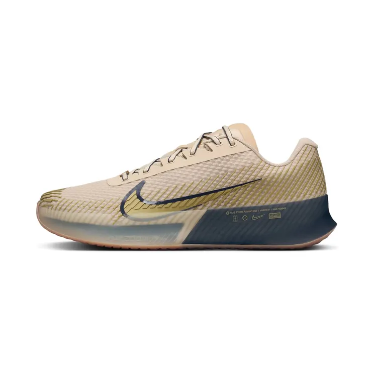 Nike Court Vapor 11 HC Premium Sanddrift “Sand Drift / Thunder Blue / Gum Medium Brown / Metallic Gold” (FN4735-101)