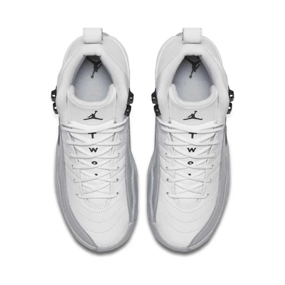 Jordan 12 Retro Barons (GS) White/Black-Wolf Grey (510815-108)