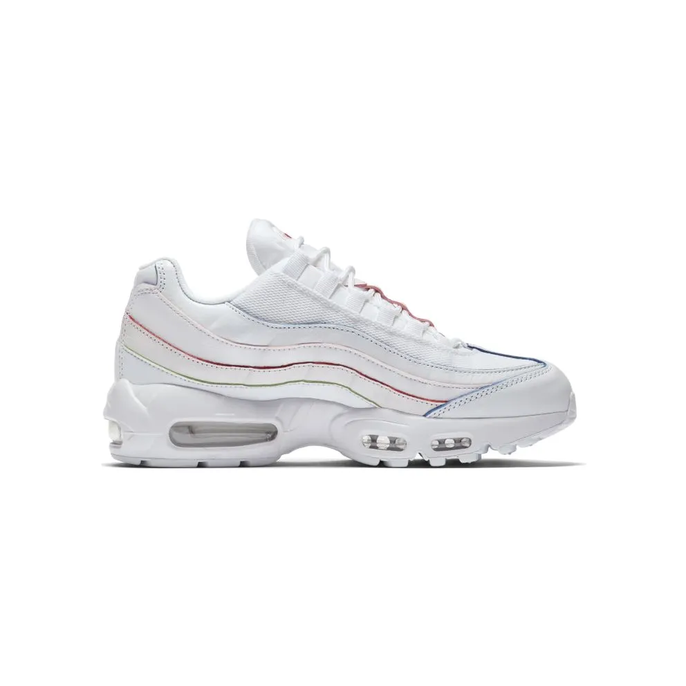 Nike Air Max 95 Triple White (Rainbow Borders) (W) White/White-White (AQ4138-100)