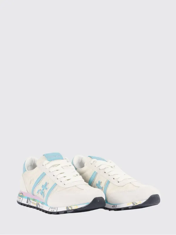 Premiata Lucy Suede And Perforated Fabric Sneakers White 1 (LUCYD8143)
