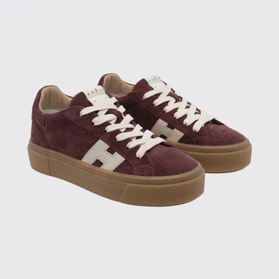 Hogan Crosswind Suede Leather Platform Sneakers Brown (HXW7050GB00UHT0FD8)