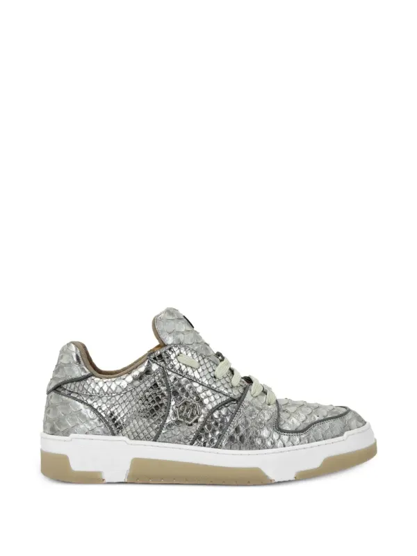 Philipp Plein Sneakers mit Logo-Detail – Silber (PAESUSC0717PLE029P)