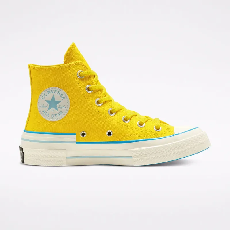 Converse Chuck 70 High ‘Popped Color – Speed Yellow’ Speed Yellow/Sail Blue/Egret (568801C)