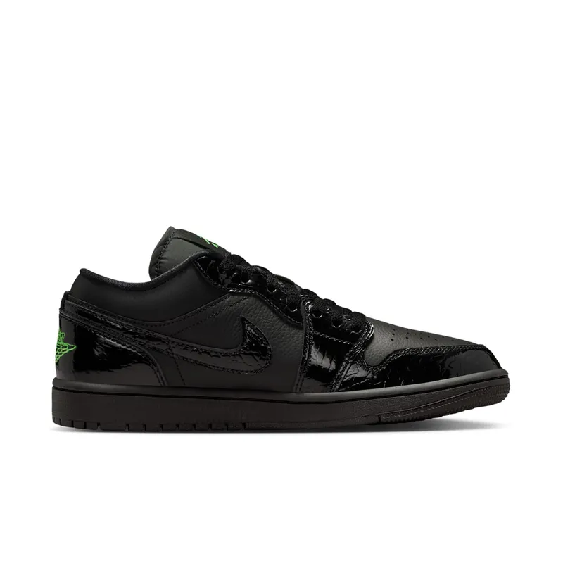 Jordan 1 Low SE “Black Croc Scream Green” (IQ9701-010)