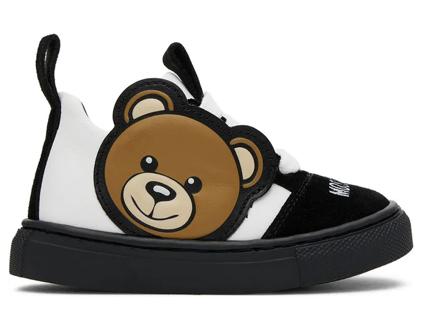 Moschino Baby Black & White Teddy Sneakers (71689)