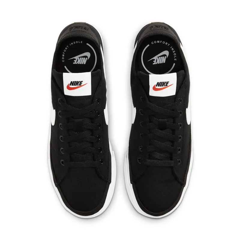 Nike Court Legacy Canvas Black White (W) (CZ0294-001)