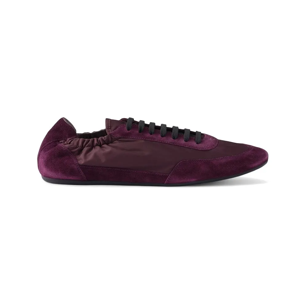 Prada Collapse Sneakers Re-Nylon Suede Elasticized Burgundy (2EG479_D7C_F0007_F_G001)