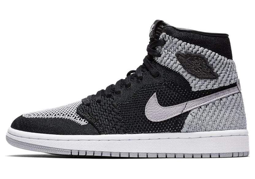 Jordan 1 Retro High Flyknit Shadow (GS) “Black / White / Wolf Grey” (919702-003)