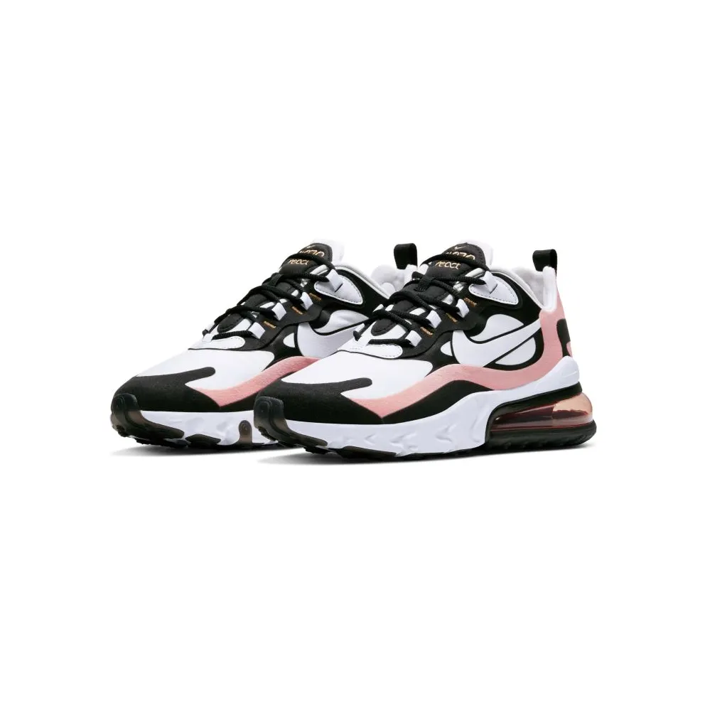 Nike Air Max 270 React Black White Bleached Coral (W) Black/White-Bleached Coral-Metallic Gold (AT6174-005)