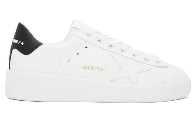 Golden Goose White and Black Pure Star Sneakers (G36WS603.A3)