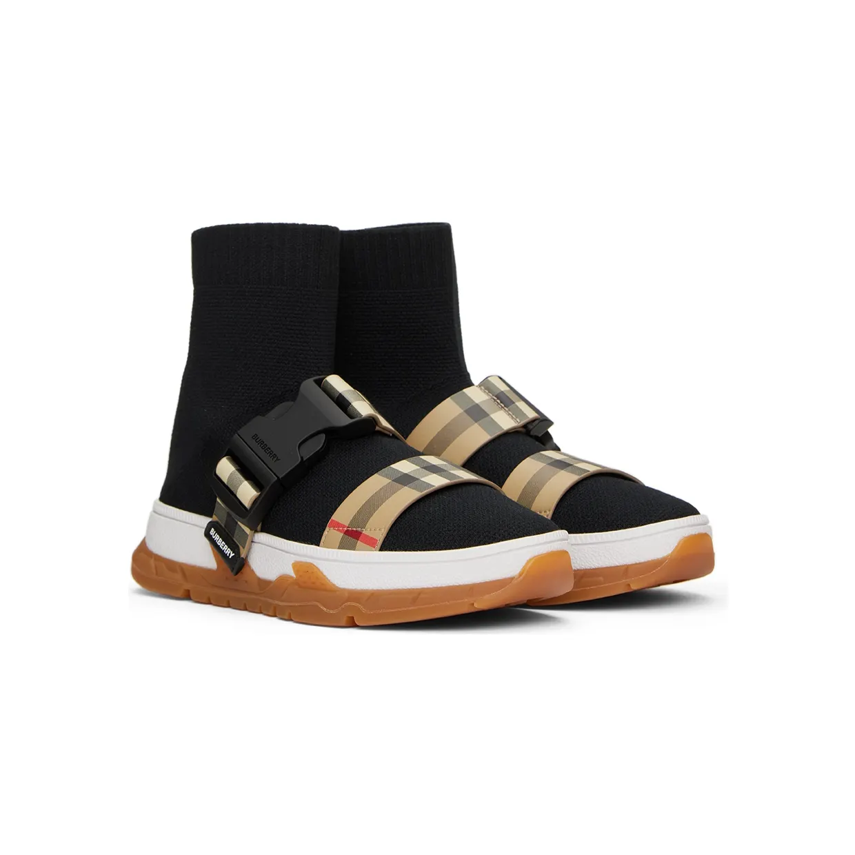 Burberry Kids Buckled Strap Union Sock Sneakers (8041008) (4)