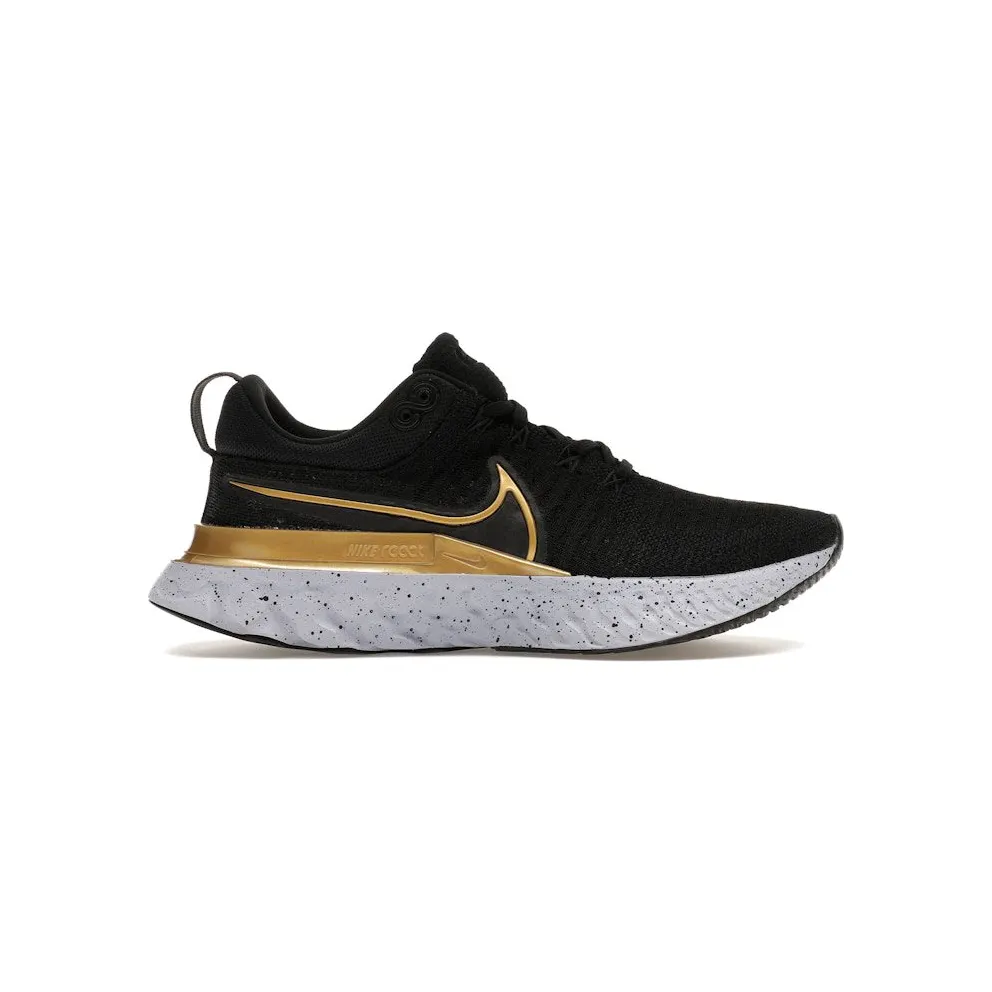 Nike React Infinity Run Flyknit 2 Black Metallic Gold (CT2423-009)