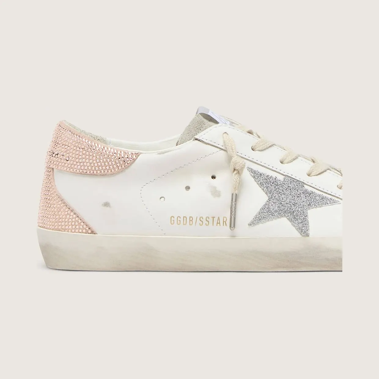 Golden Goose Women’S Super-Star In Leather With Swarovski Crystal Star And Heel Tab (GWF00102.F006519.12111) (4)