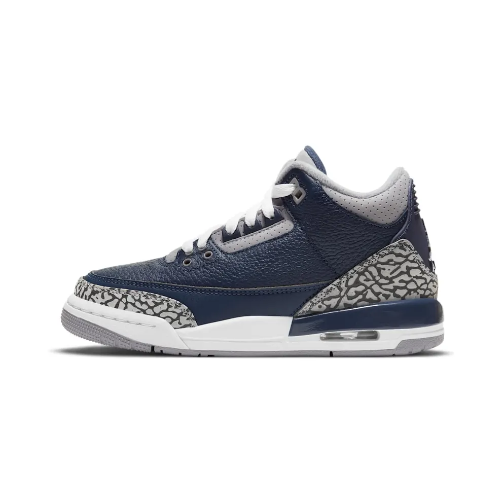 Air Jordan 3 Retro Georgetown (GS) (2021) – “Midnight Navy / Cement Grey White” (398614-401)