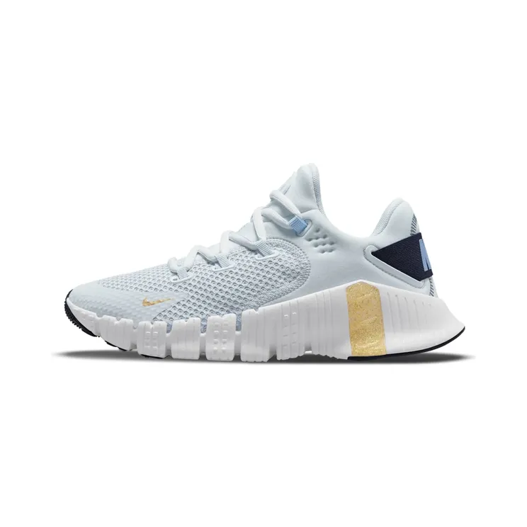 Nike Free Metcon 4 Pure Platinum Grey Gold White “Pure Platinum / Thunder Blue / Aluminium / Metallic Gold Coin” (CZ0596-049)
