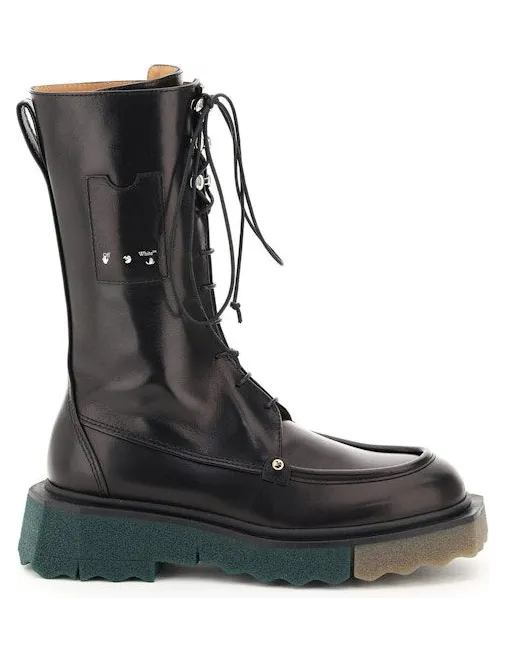 OFF-WHITE Sponge Combat Boot Black Green (OWIE009S21LEA0011000)