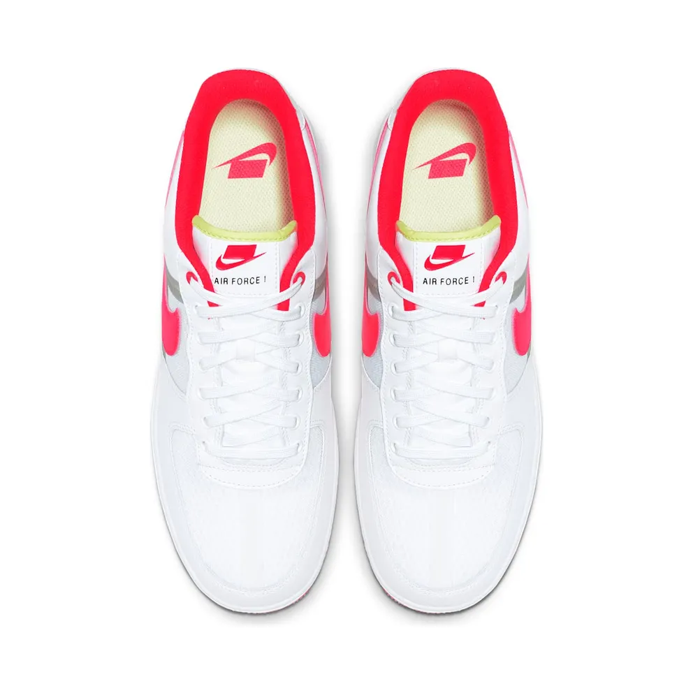 Nike Air Force 1 Low Transparent White Crimson White/Bright Crimson-Barely Volt-Pale Ivory (CI0060-102)
