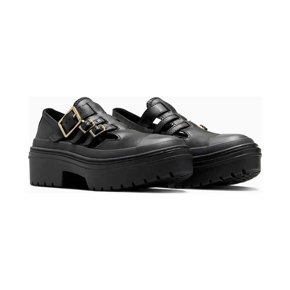 Converse Chuck Taylor All Star Lugged Heel Mary Jane Platform Black/Black/Gold (A10616C)