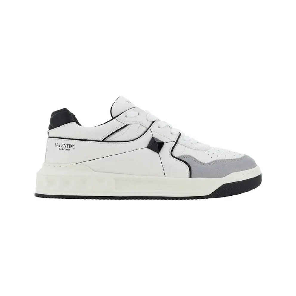 Valentino One Stud Low Sneaker White Black Grey (4Y2S0E71NWN-0N2)