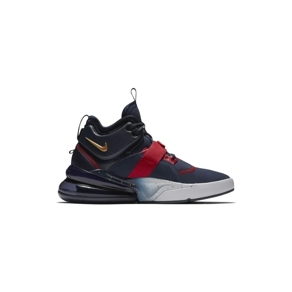 Nike Air Force 270 Olympic (GS) Obsidian/Metallic Gold-Gym Red-White (AJ8208-400)