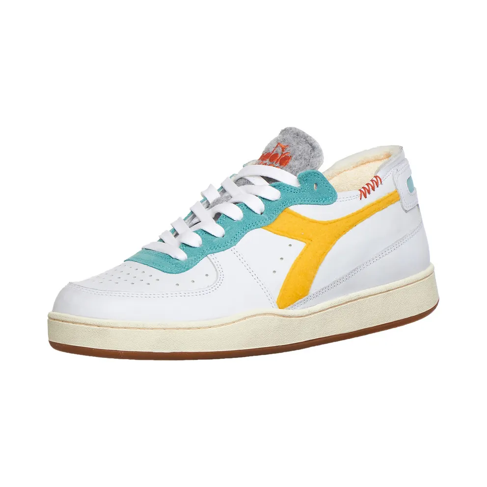 Diadora Mi Basket Row Cut Tennis White / Yellow Tuorlo (201178541C9158)