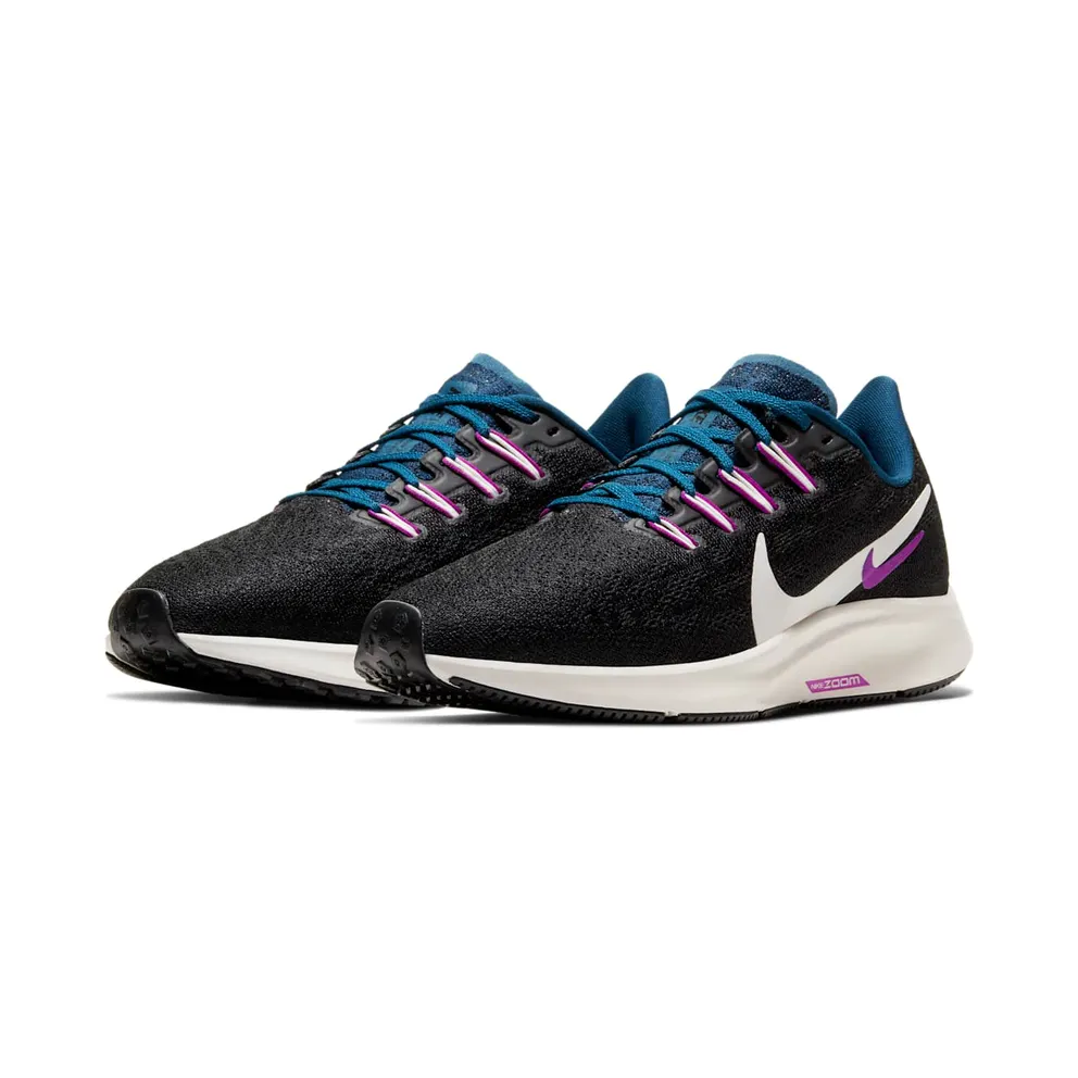 Nike Air Zoom Pegasus 36 Black Valerian Blue (W) Black/Valerian Blue/Vivid Purple (AQ2210-012)