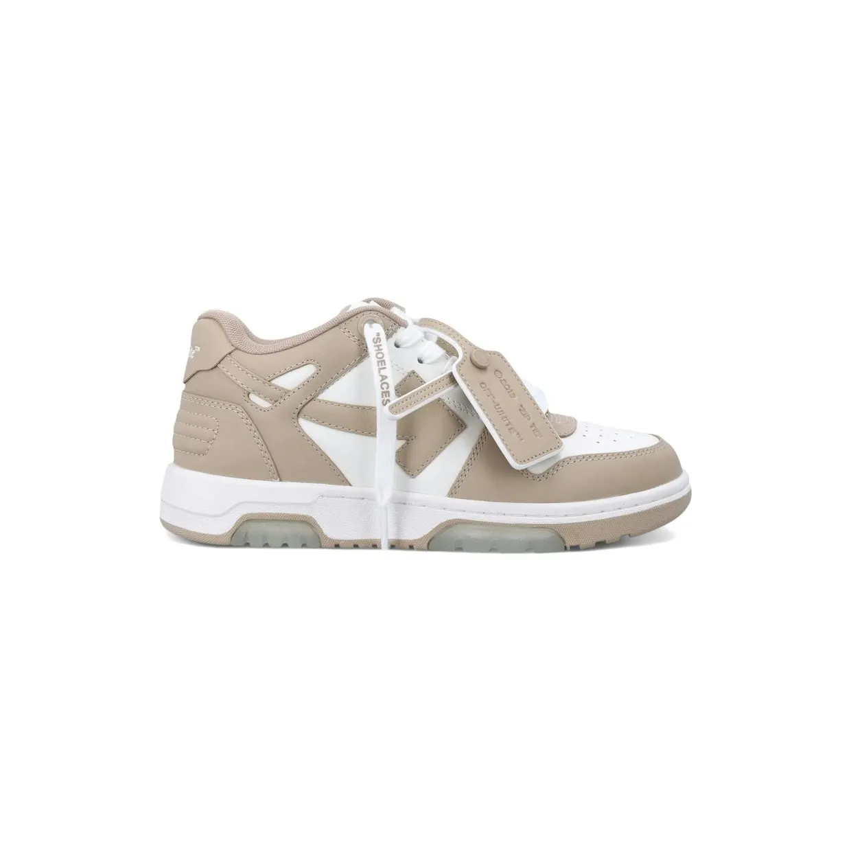 OFF-WHITE Out Of Office OOO Low Tops White Beige (OWIA259S26LEA0020161)