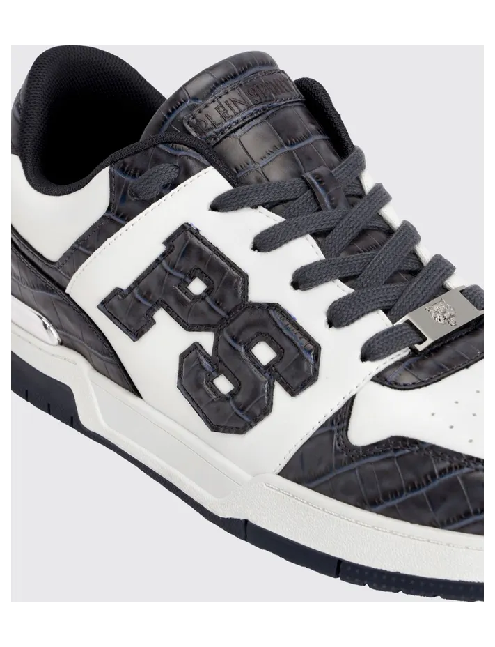 Plein Sport Crocodile Print Leather Sneakers White 2 (SAFSUSC0934SLE004N0114) (2)