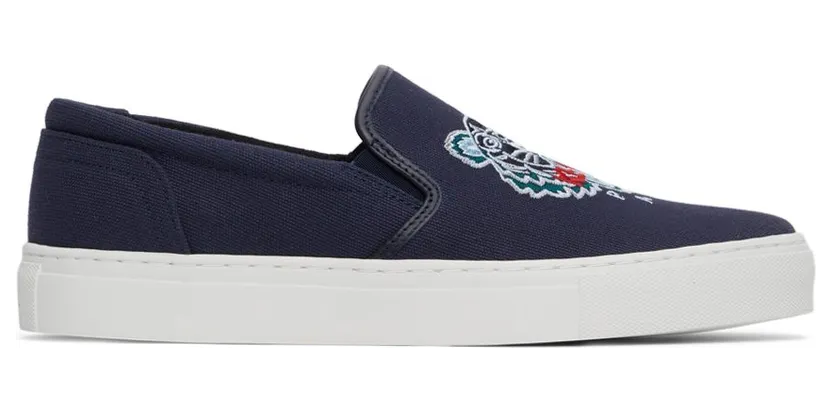 Kenzo Black K-Skate Tiger Slip-On Sneakers (FB65SN100F71)