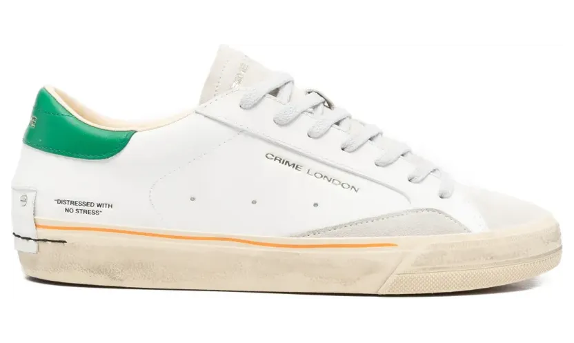 Crime London Distressed 2.0 Sneakers mit Wildledereinsätzen – Weiß (19052PP8)