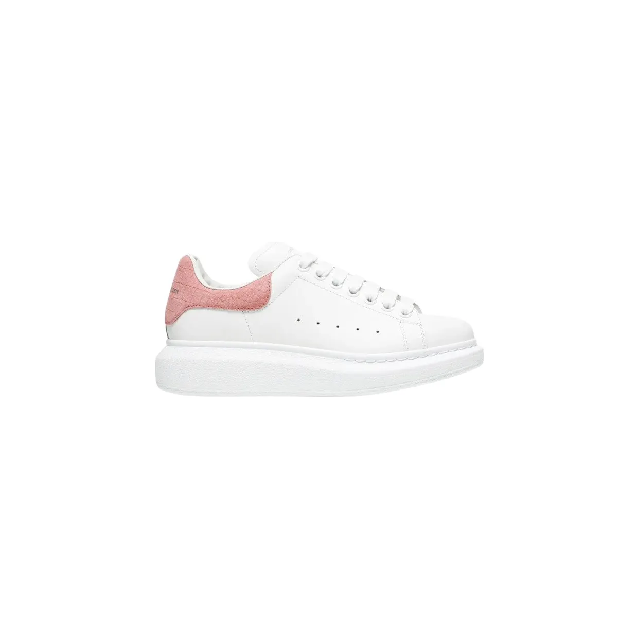 Alexander McQueen Oversized Pink Embossed Suede Croco (650788WHZ4K9648)