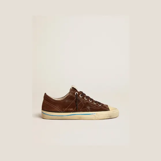Golden Goose V-Star Ltd Sneakers In Dark Brown Suede With Tone-On-Tone Star (GMF00129.F003092.55480)