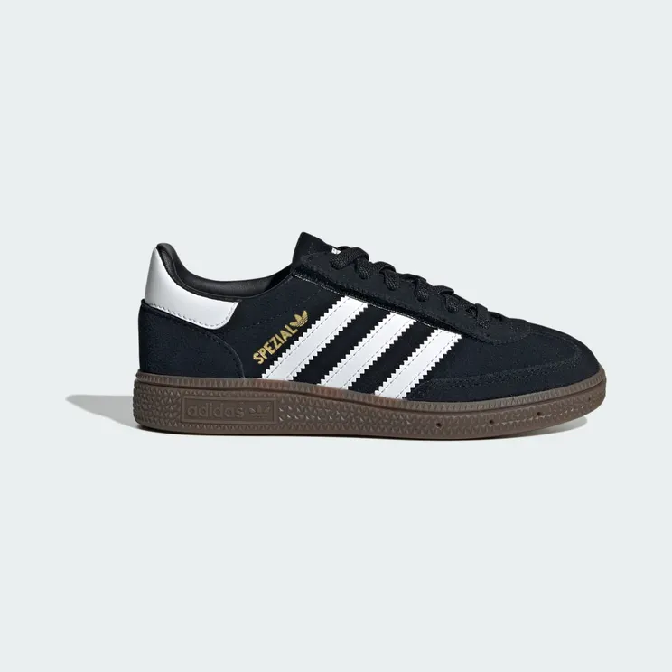 adidas Handball Spezial Comfort Closure Elastic Lace Shoes Kids “Core Black / Cloud White / Gum” (JQ6382)