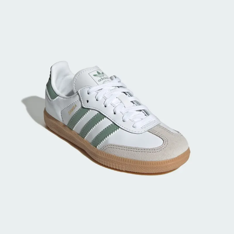 Adidas Samba OG Kids Cloud White / Silver Green / Gum (JP5483)