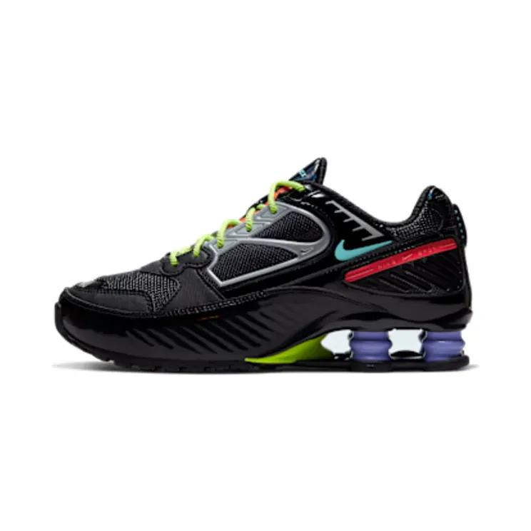 Nike Shox Enigma “Black / Metallic Silver / Bright Crimson / Aurora Green” (CT3453-001)