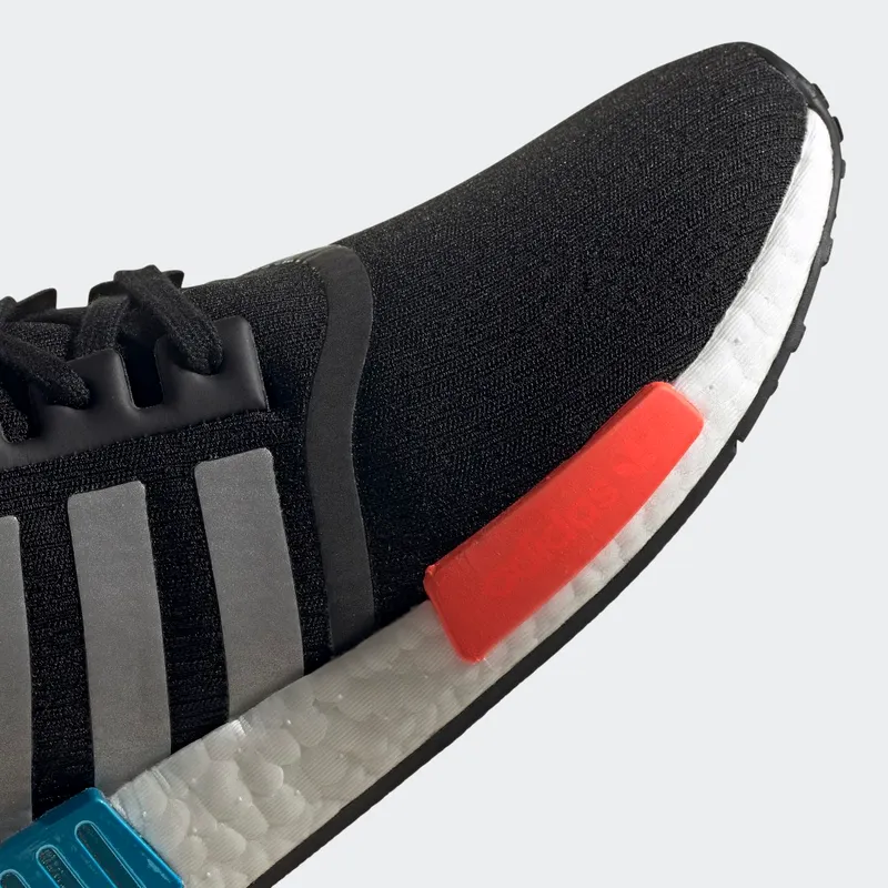 adidas NMD R1 Black Silver Solar Red Core Black/Silver Metallic/Solar Red (FY5727)
